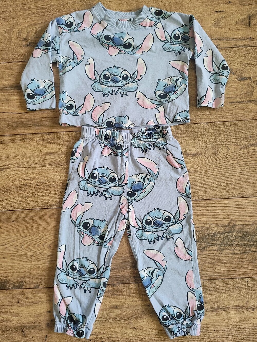 next Light Blue & Pink Stitch Pajama Set
